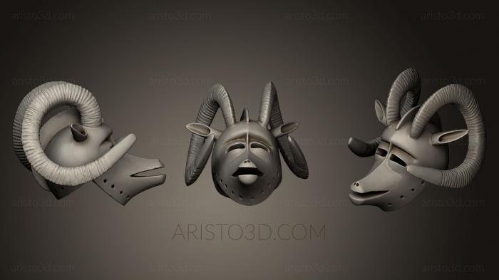 Masks and muzzles of animals (MSKJ_0131) 3D model for CNC machine